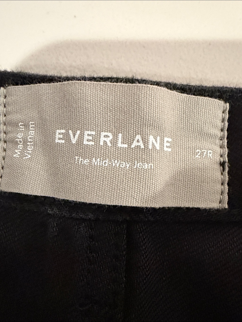Everlane The Mid Way Jean 27R Black Straight Leg Organic Cotton High Rise - Picture 5 of 8